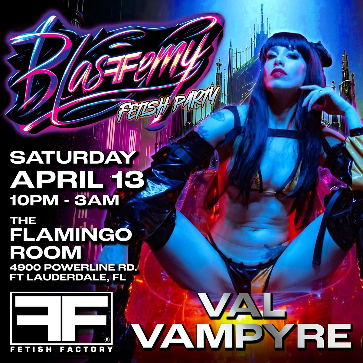 Mixing Sounds & Exploring Forbidden Desires...that's BLASFFEMY! TRANSFORM YOURSELF & transgress with our entertainers! Join us on Sat. April 13 @ the Flamingo Room in the Fort Lauderdale Grand Hotel! IG: @Valvampyre @knoxstar13 @kaylabeeofficial @lexuswicked