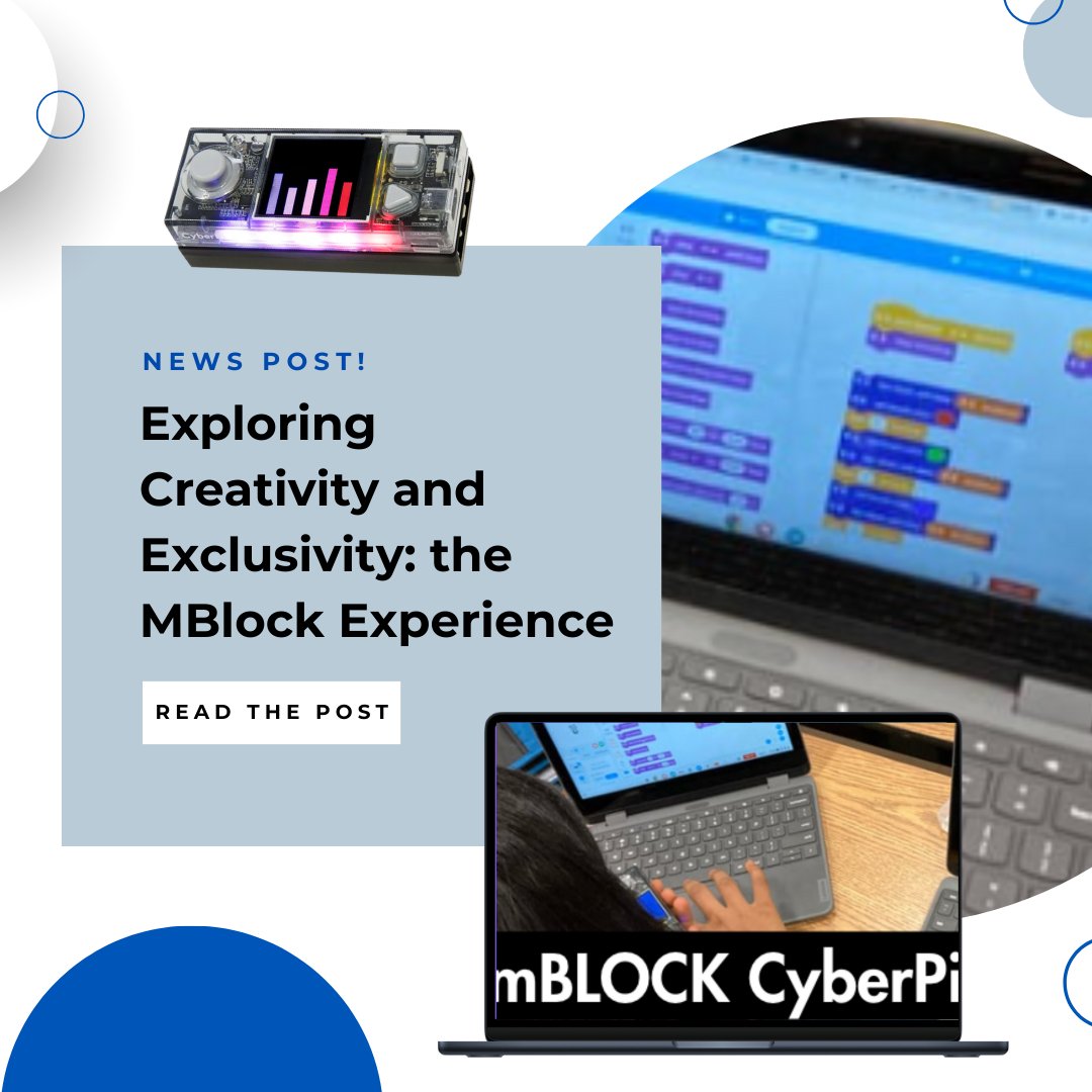 LOGICSAcademy's tweet image. Discover how this teacher used MBlock and Cyberpi to Discover how this teacher used MBlock and Cyberpi to enhance their classroom engagement! 

Read about it here: logicsacademy.com/news/

#EdTech #MBlock #CyberPi