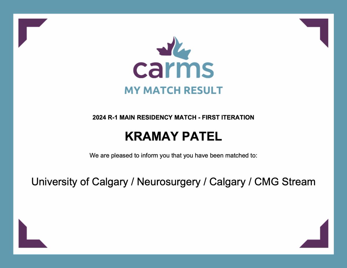 🎉 I’m thrilled to announce that I’ve matched to the Neurosurgery residency @UCalgary 🧠🔬! It's truly a dream come true. A heartfelt thank you to my mentors, family, and friends who’ve supported me every step of the way. Here’s to the next chapter! #MatchDay2024 @DCNSNeuro