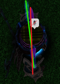 @Roblox, please fix your particle attachments on the crowns for the Hunt event. The green line is the orientation of the particles on the crown, the red line is the true orientation of my character's head. I don't think any of us suffered through 95 different quests for this...