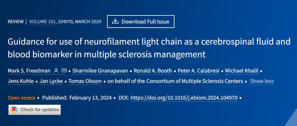 eBioMedicine – The Lancet Discovery Science (@ebiomedicine) on Twitter photo Editor pick from March issue
<a href="/MSDoc_Freedman/">Mark S Freedman</a> <a href="/neurognanapavan/">S Gnanapavan</a> & coll
Discuss studies supporting neurofilament light chain (NfL) as a biomarker in multiple sclerosis and present practical guidance for obtaining NfL samples and interpreting findings
Read bit.ly/3vkWjOg Editor pick from March issue
<a href="/MSDoc_Freedman/">Mark S Freedman</a> <a href="/neurognanapavan/">S Gnanapavan</a> & coll
Discuss studies supporting neurofilament light chain (NfL) as a biomarker in multiple sclerosis and present practical guidance for obtaining NfL samples and interpreting findings
Read bit.ly/3vkWjOg