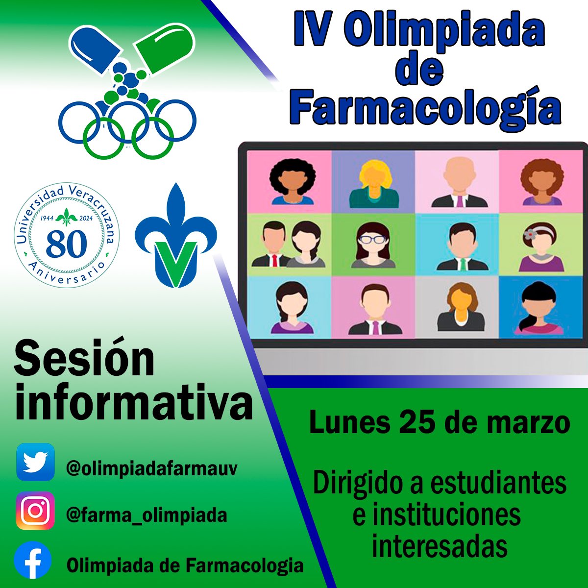 🚨ATENCIÓN🚨 Sesión informativa 🗣 dirigida a todos los estudiantes e instituciones interesadas en participar en la IV Olimpiada de Farmacología. 💊 Horario por confirmar. ⏳✍ La reunión será por Zoom, el link de ingreso sera publicado en nuestras redes sociales.