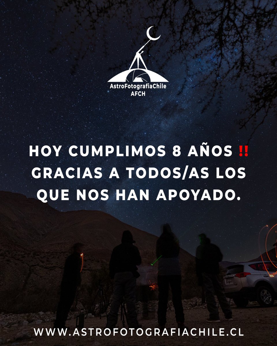 "Todo partió el 19 de marzo del 2016 como un sueño de visualizar los Cielos Nocturnos Chilenos y el Trabajo de muchas personas al Mundo 🌍"
🗣️Francisco Núñez - Director de AstroFotografíaChile.
---
#AstroFotografiaChile #AFCH #AstroFotografia #AstroTurismo #Astronomia #Chile 🌌