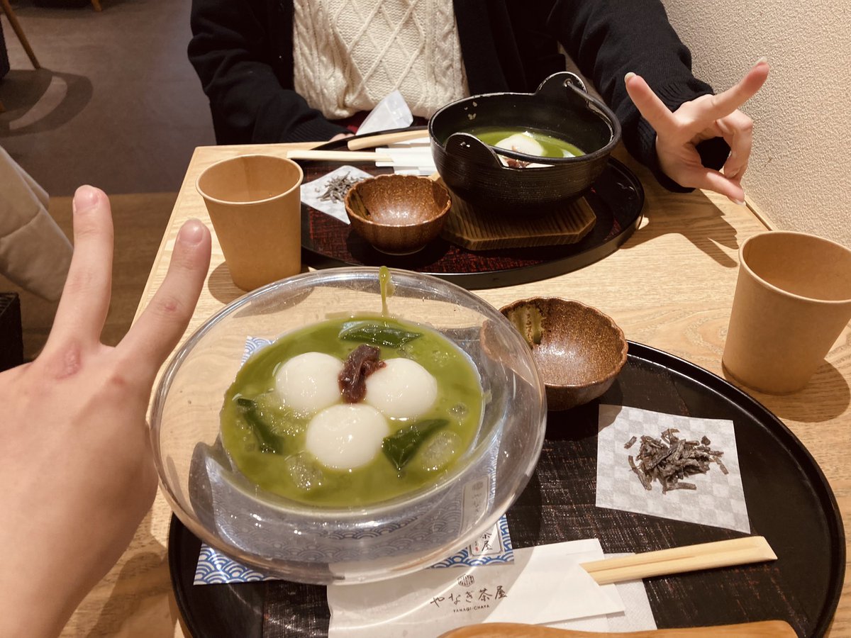 Snow_snow_n's tweet photo. 昨日抹茶うじ先生と寄ったお店本当に美味しかった〜！ 抹茶白玉団子なので実質春のお茶会🍵 https://t.co/GKnl9WgZnc