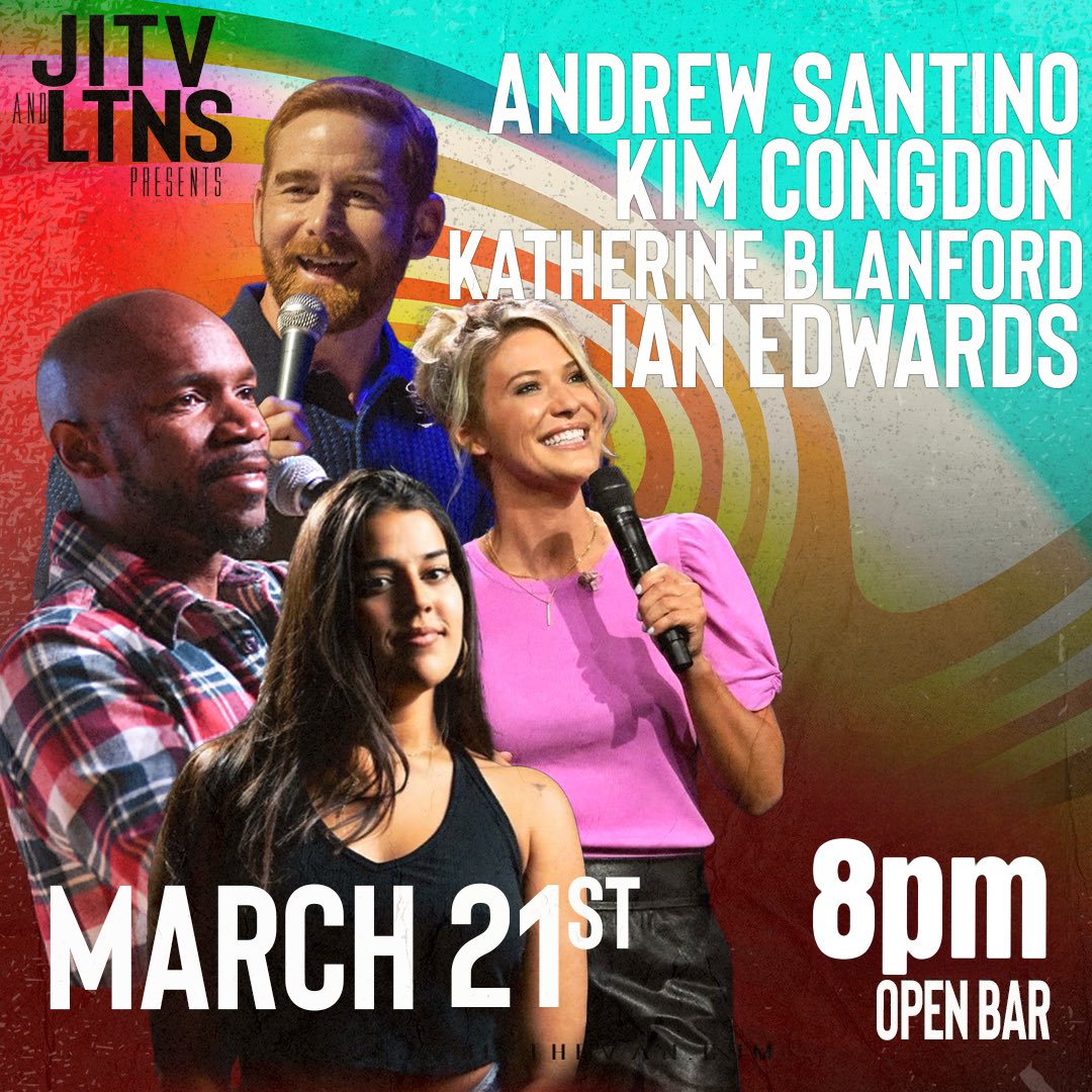 Open Bar comedy is back at JITV with an incredible lineup for you this Thursday! Don’t miss @CheetoSantino, @thebizznizz , Kim Congdon , @IanEdwardsComic and more in just a couple of days! Reserve your tickets now at the link here: jaminthevan.com/show/jitv-ltns… before they’re all gone!