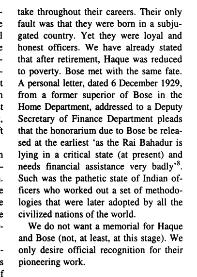 And thus, both Haque and Bose have not received the attention they deserved as scientific pioneers....