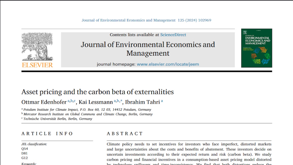 MCC Berlin (@mcc_berlin) on Twitter photo Capital markets provide finance for CO2 emission reductions, quantifying and balancing the returns & risks of investment. But what if this ”asset pricing“ is distorted? A new <a href="/MCC_Berlin/">MCC Berlin</a> @PIK_climate study in @JEEM explores implications for investment, and policy responses. 1/8 Capital markets provide finance for CO2 emission reductions, quantifying and balancing the returns & risks of investment. But what if this ”asset pricing“ is distorted? A new <a href="/MCC_Berlin/">MCC Berlin</a> @PIK_climate study in @JEEM explores implications for investment, and policy responses. 1/8