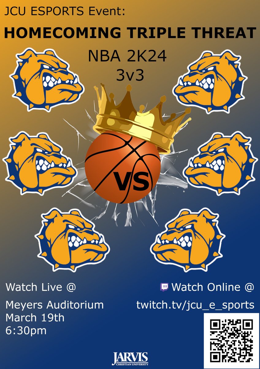 Tune in right now to our member institution's, Jarvis Christian University, Homecoming Triple Threat NBA 2K24 Tournament!! Watch the tournament live via Twitch: buff.ly/43lq4Lr #JCU #NBA2K #3v3 #NBA2K24