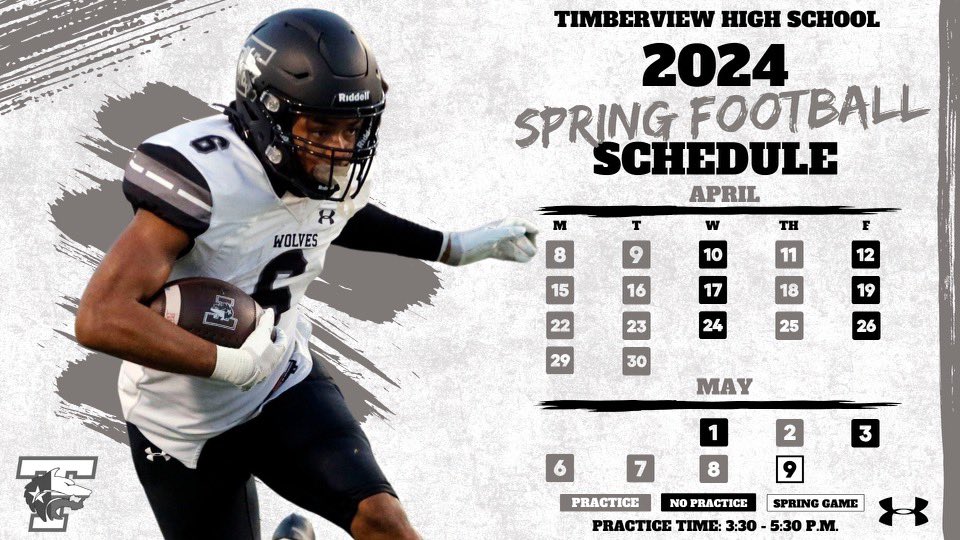 Spring Ball Dates 🚨 Come check us out..plenty of kids willing to play at any level ‼️ #RecruitTimberview #GoWolfPack 🐺
