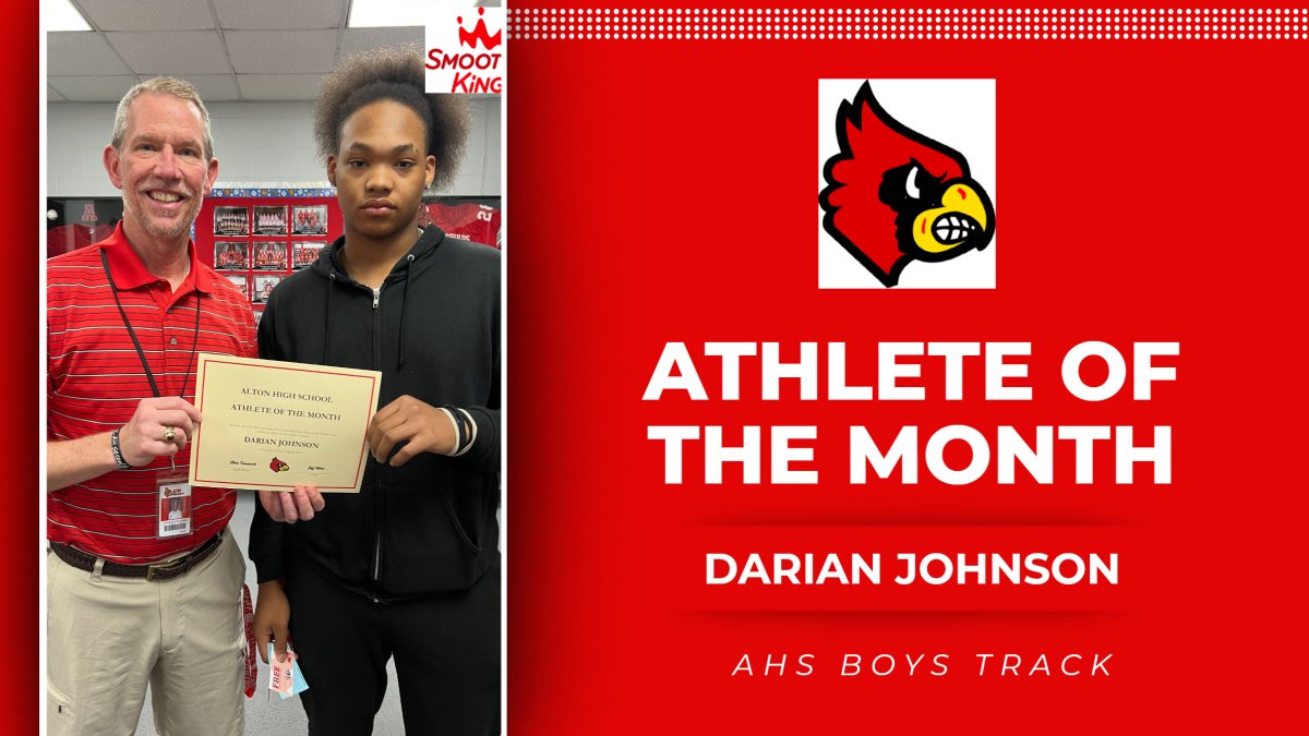 AltonAthletics (@altonathletics) on Twitter photo Darian Johnson is the Smoothie King March Athlete of the Month. Darian is the Boys Track squads top thrower and had a 47'7" throw recently which was a PR in shot put. Darian also was a starter on the AHS Football team. shorturl.at/hRUX6 <a href="/AHS_Redbirds/">Alton High School</a> <a href="/SmoothieKing/">Smoothie King</a> Darian Johnson is the Smoothie King March Athlete of the Month. Darian is the Boys Track squads top thrower and had a 47'7" throw recently which was a PR in shot put. Darian also was a starter on the AHS Football team. shorturl.at/hRUX6 <a href="/AHS_Redbirds/">Alton High School</a> <a href="/SmoothieKing/">Smoothie King</a>