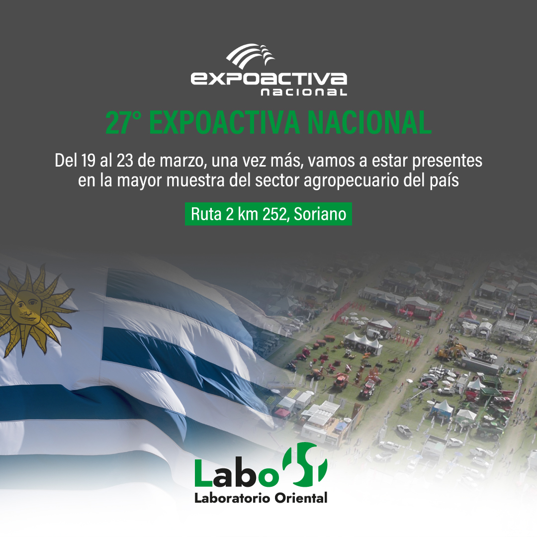 🚜🌿 Expoactiva Nacional  2024
▶️ Desde hoy martes 19 al 23 de marzo los invitamos a visitar la mayor muestra activa del país.
Horario de 9 a 19:00 hs.

CONSULTAS GENERALES
+598 97 730 755 (llamada o whatsapp)