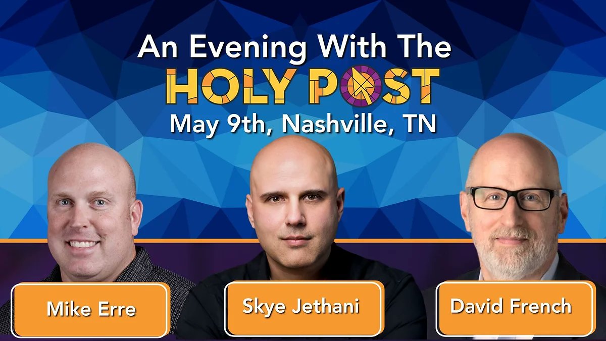 God only made a few perfect heads. The rest he covered with hair. Holy Posters (of all hair styles) are uniting in Nashville on May 9. Hope you'll join us. @DavidAFrench @mikeerre holypost.com/events