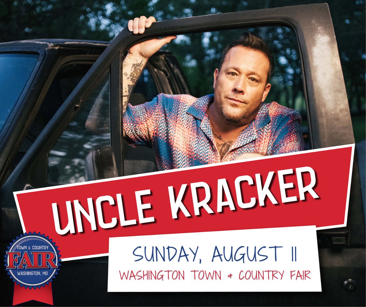 In a Little While we’ll see @UncleKracker back on the Pepsi Main Stage!  He’ll close out our 2024 concerts on Sunday, August 11. #24washmofair #thisfairsforyou