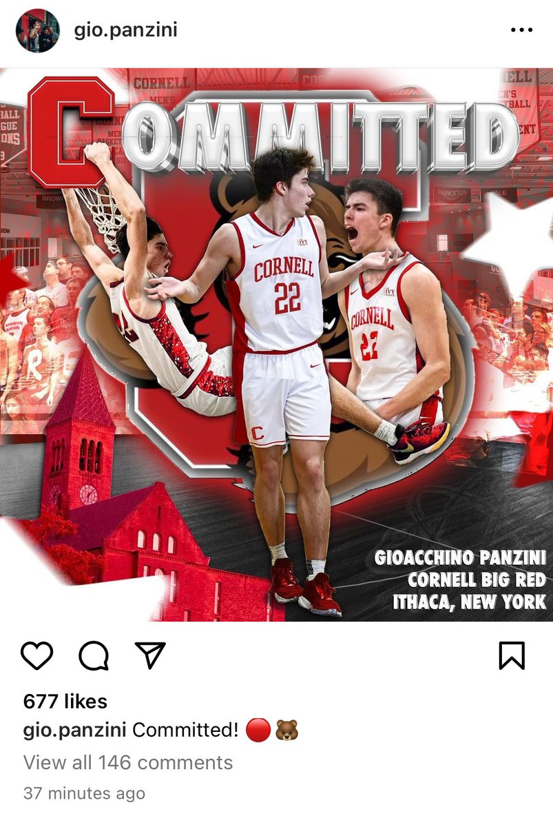 St. Rose senior Gio Panzini has committed to Cornell, per his instagram. That gives this year’s No. 1 team in New Jersey 2 D1 commits and counting.