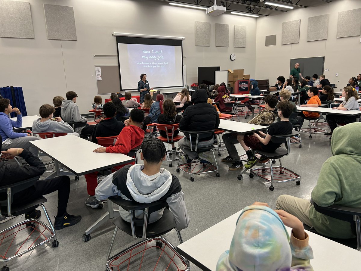 <a href="/OPS_Morton/">OPS Morton Middle</a> Ss were captivated by <a href="/aprilhenrybooks/">April Henry</a> today! We learned of her criminal connections, exhilarating research methods, and writing motivation. Thanks for inspiring us to never stop writing! Thanks <a href="/cjkwilts/">Caroline Poston</a> for creating this opportunity for our Ss!