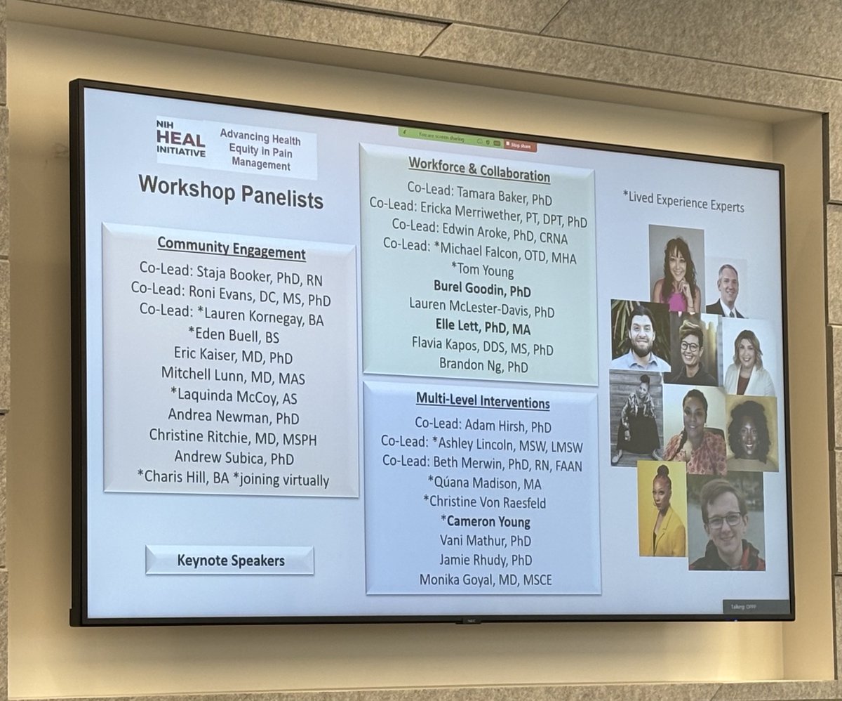 Honored to represent <a href="/DukeOrtho/">Duke Orthopaedics</a> in the <a href="/NIH_NINDS/">NINDS</a> workshop "Advancing Equity in Pain Management" last week. Lots of work ahead! Let's do it :) Big thanks to the organizers and panelists! #PainEquity #Workforce #MultilevelInterventions #Collaborations