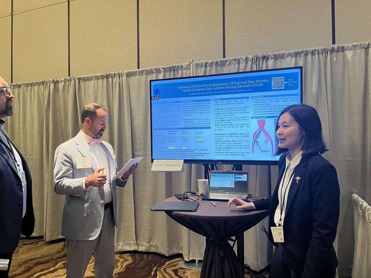 BIDMCVascular's tweet photo. Excellent presentations by BIDMC vascular resident Winona Wu, researcher @ElisaCaron6, and future residents @ye_rim_park and @YadavalliDivya at the #SCVS2024 Karmody Poster Competition! @BidmcCvi @BIDMCSurgery @SCVS1969 https://t.co/fUHnjEJvRy
