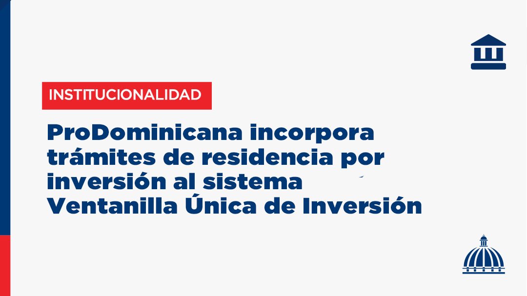 La directora ejecutiva del @ProDominicana, @BivianaRiveiro, informó sobre la incorporación de los trámites de residencia por inversión del departamento de Migración en la Ventanilla Única de Inversión (VUI). presidencia.gob.do/noticias/prodo… #ComunicacionesDO