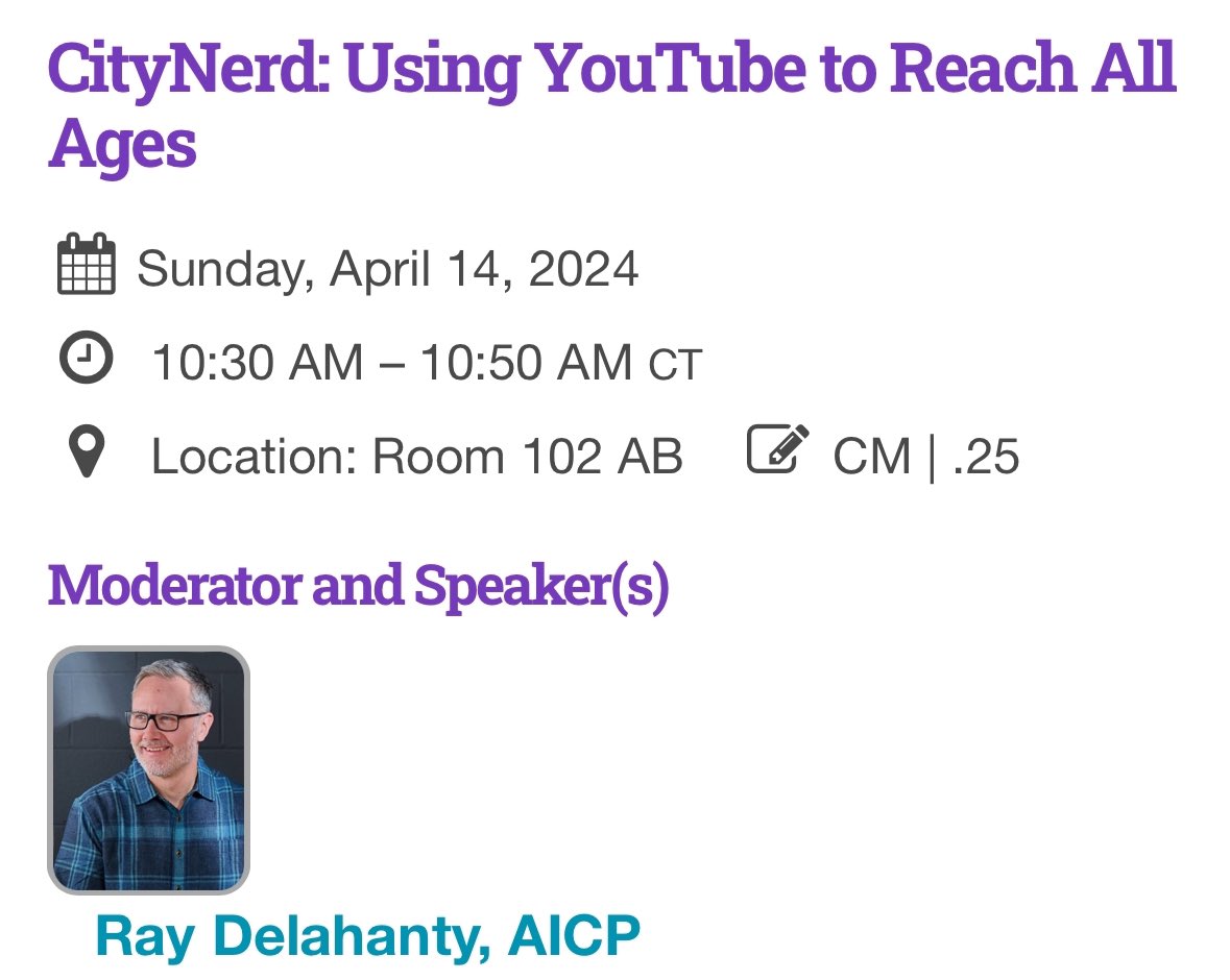 Anybody going to Minneapolis for the National Planning Conference? I’m gonna turn all the planners into urbanism YouTubers, it’s gonna be amazing #npc24