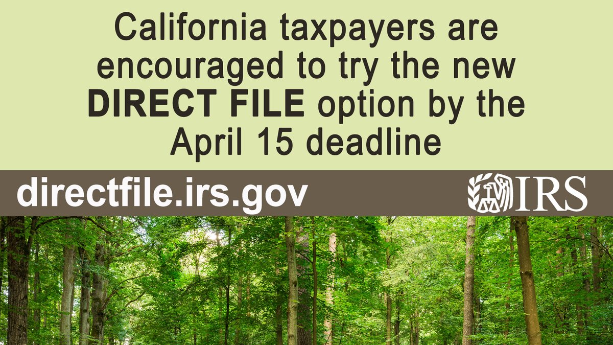 📣 NEW THIS YEAR! 📣 The IRS just launched Direct File, a free & easy way to file your fed. tax return w/no middleman. It’s like a public version of TurboTax, w/zero fees. 5.2M Californians are eligible to save $ this way — find out if that includes you! directfile.irs.gov