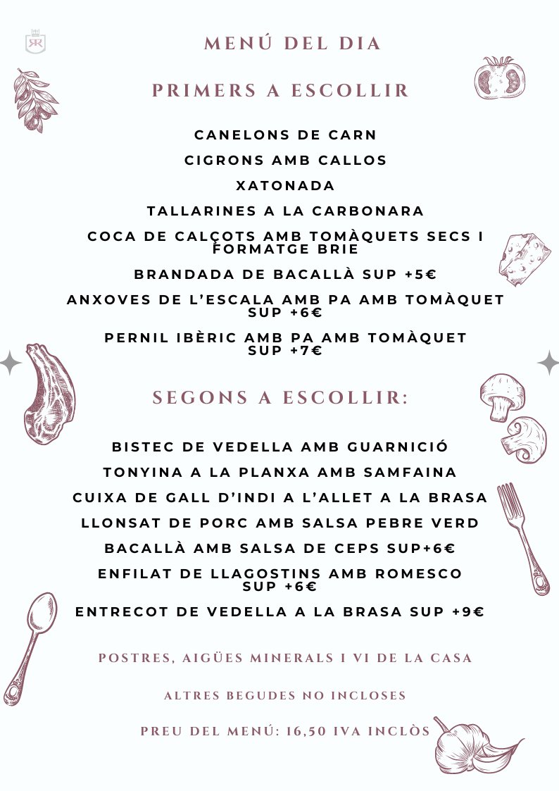 CalRamonNavas's tweet photo. El menú d'aquesta setmana, salut i gana! https://t.co/EX92YzLO3r