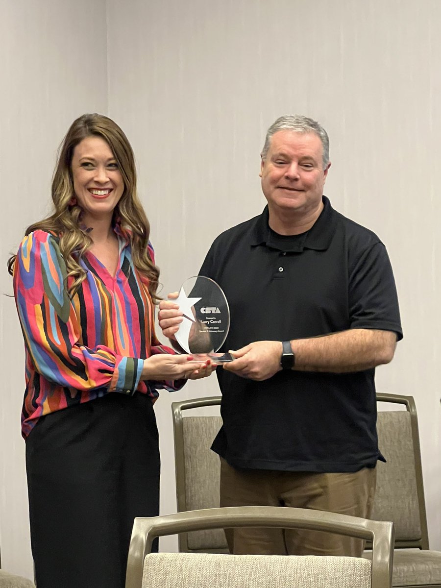 Shout out to my buddy Larry Correll for being recognized with Service and Advocacy Award from Computer Science Teacher Association Kentucky. Very deserving!  <a href="/drmcguffin/">Sheri McGuffin 🌎</a> <a href="/ghsteachlarry/">goldencorrell</a> <a href="/JNormanGHS/">Joey Norman</a>
