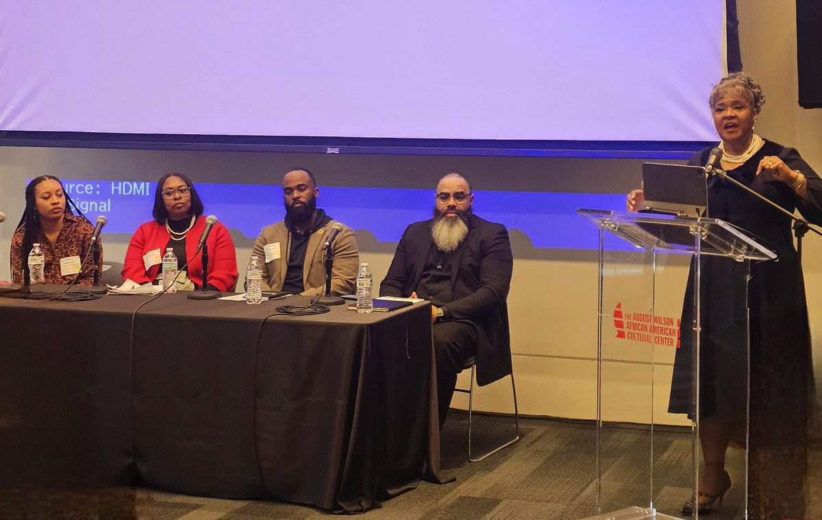 Had an amazing time at @Research4Action's Teach In: Wisdom in Action: Learning from Black Educators to Diversify Teacher Workforce @SouthFayetteSD was well represented & this panel, led by @CarlowU president Dr. Kathy Humphrey, was awesome. #SFLionPride #handprintsHEALfootprints