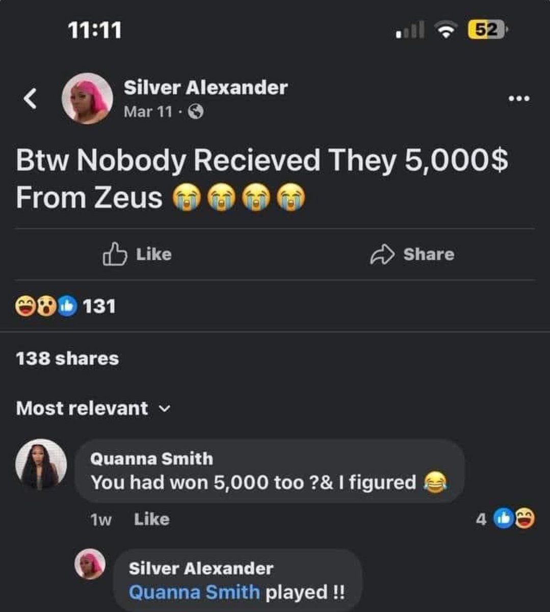 Look’s like Zeus didn’t pay the girls there 5K 👀