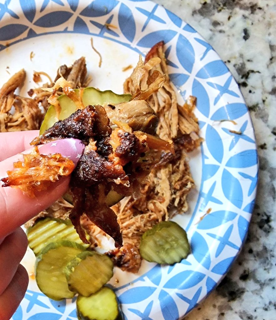 def_Not_Snail's tweet photo. Rate my pulled pork and pickles. https://t.co/mQoinnRcw3