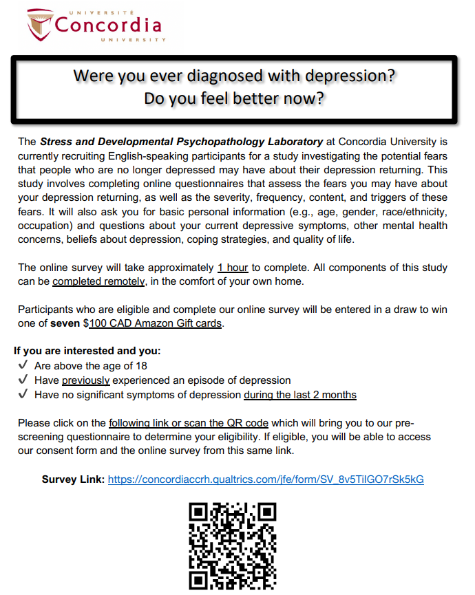 Our study just need 50 more participants! Please consider participating and/or distributing to your networks :) #depression
