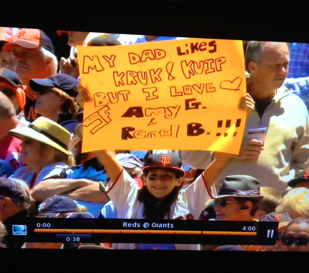 Our deepest thanks to you, <a href="/RenelSFVoyce/">Renel Brooks-Moon</a> , for providing us with unforgettable SF Giants moments, truly some of the finest in SF Giants baseball history!

Love and Blessing,
-=e, jen, cke &amp; <a href="/julialeemccurdy/">Julia Lee Espino McCurdy</a> (holding sign many moons ago)