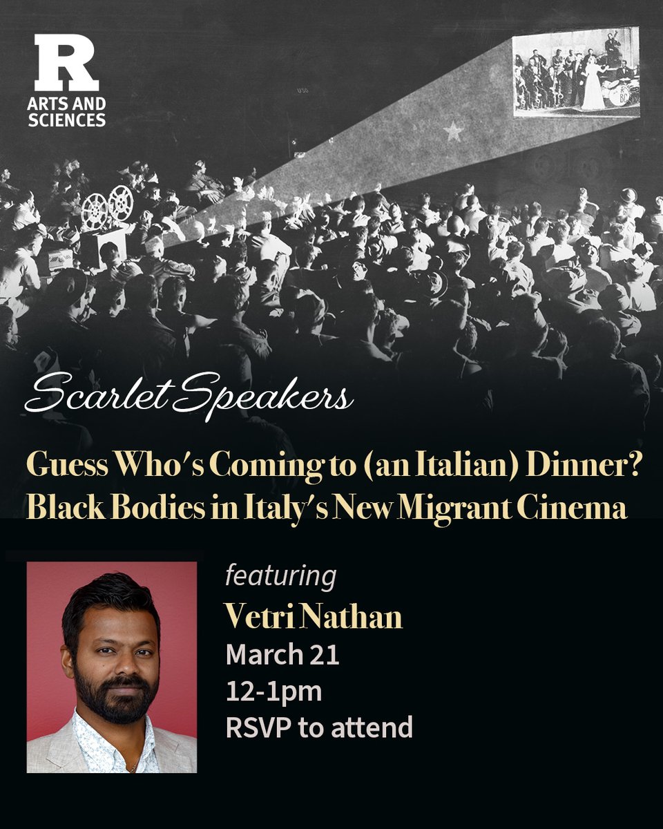 Dr. Nathan analyzes Italian filmmakers' portrayal of Black bodies amid social change, exploring desire, gender, and race in three movies. Register ➡ go.rutgers.edu/uwfietvr