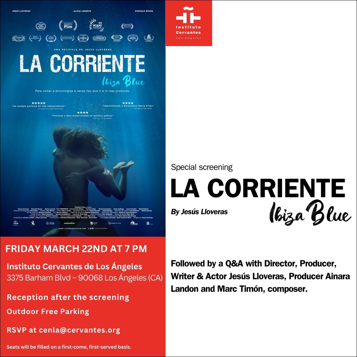 Very much looking forward to share our story with our agelino friends! 

#spanishfilm
#spanishmovie
#lacorriente
#ibizablue
#jesuslloveras