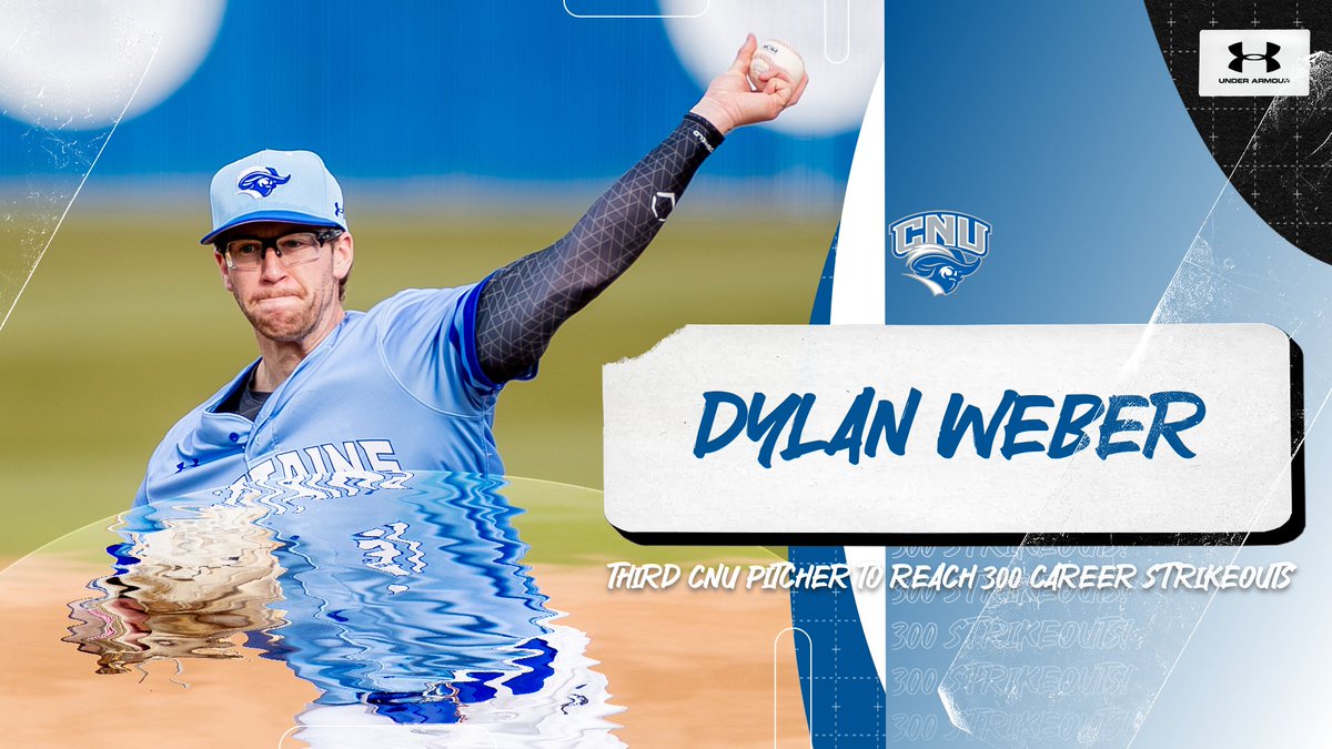 Congratulations <a href="/_DWebs14/">Dylan Weber</a> on becoming just the third <a href="/CNU_Baseball/">CNU Baseball</a> pitcher in program history to join the 300-K club! 

Dylan Weber joins Kenny Moreland and Mike Cosby in the elite group with 307 career strikeouts and is in the top-ten among active #NCAADIII pitchers

#d3baseball