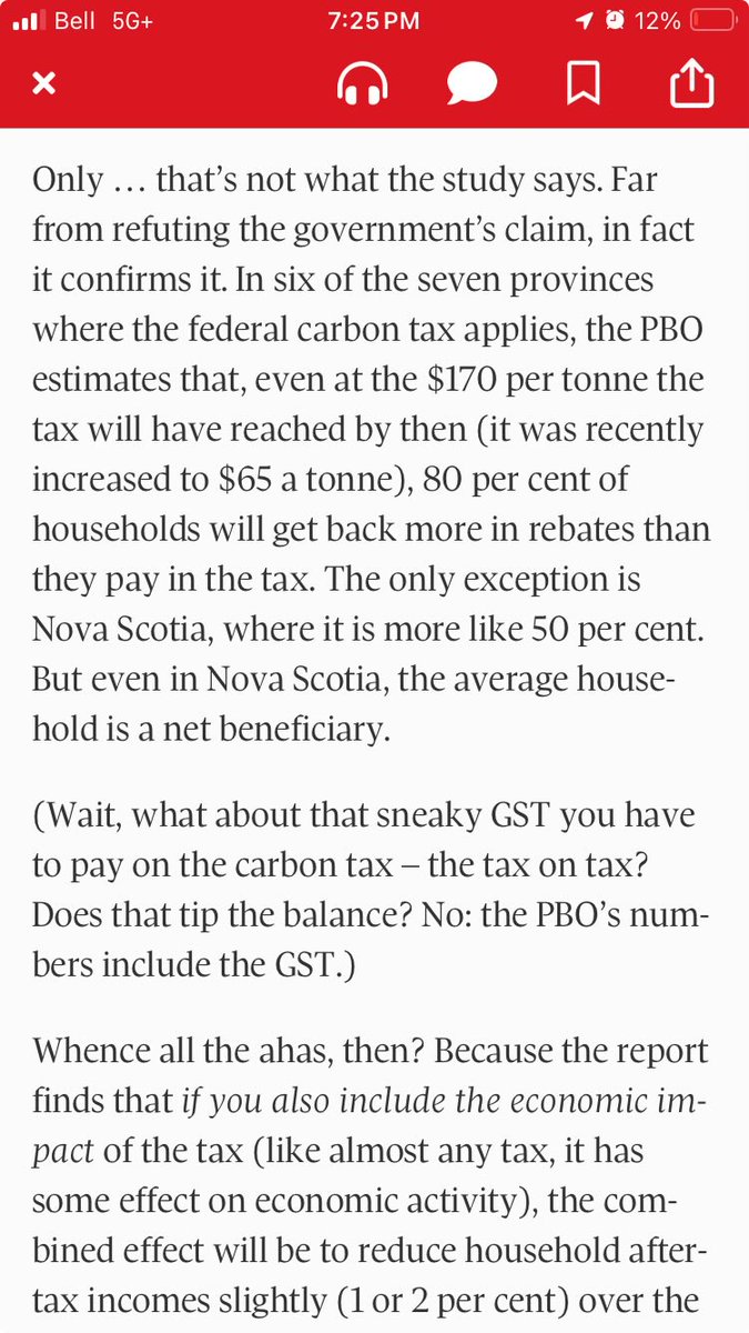 “Trudeau's own budget watchdog confirmed that the majority of households pay far more in the carbon tax then they receive back in the rebate.”

This is simply, flagrantly untrue, as you must know: theglobeandmail.com/opinion/articl…