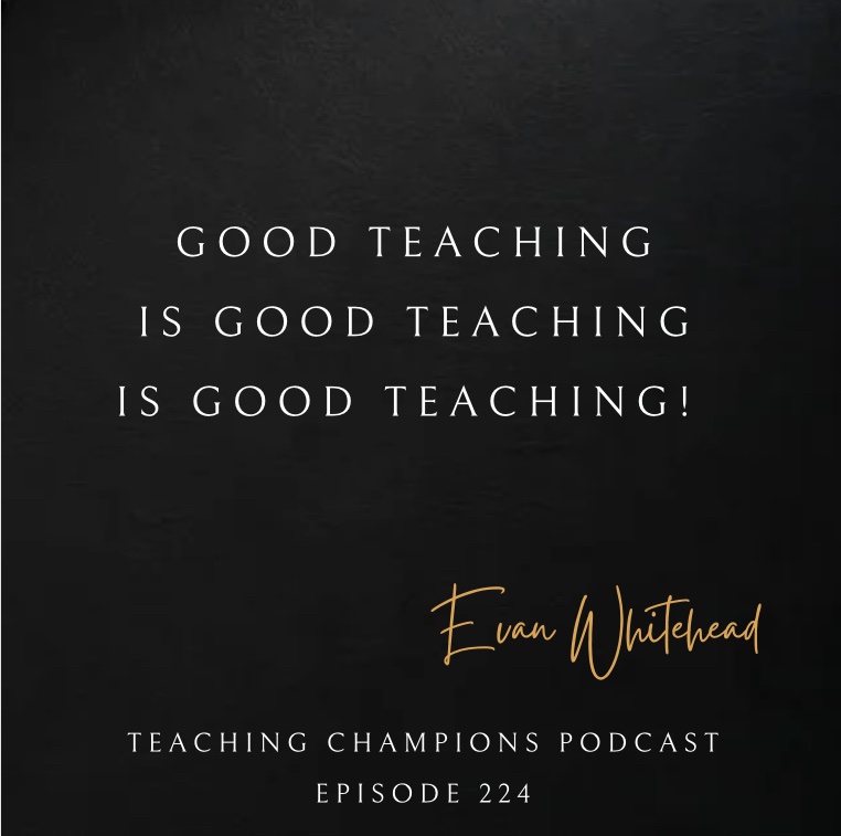 Sometimes the best teaching advice to remember is that “good teaching” is good teaching!!💯 #TeachingChampionsPodcast