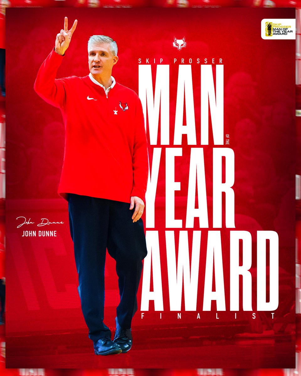 'The Skip Prosser Man of the Year award honors those who not only achieve success on the basketball court but who display moral integrity on and off it as well.' Congratulations to Coach Dunne, who is a finalist for his prestigious award for the third time in his career!
