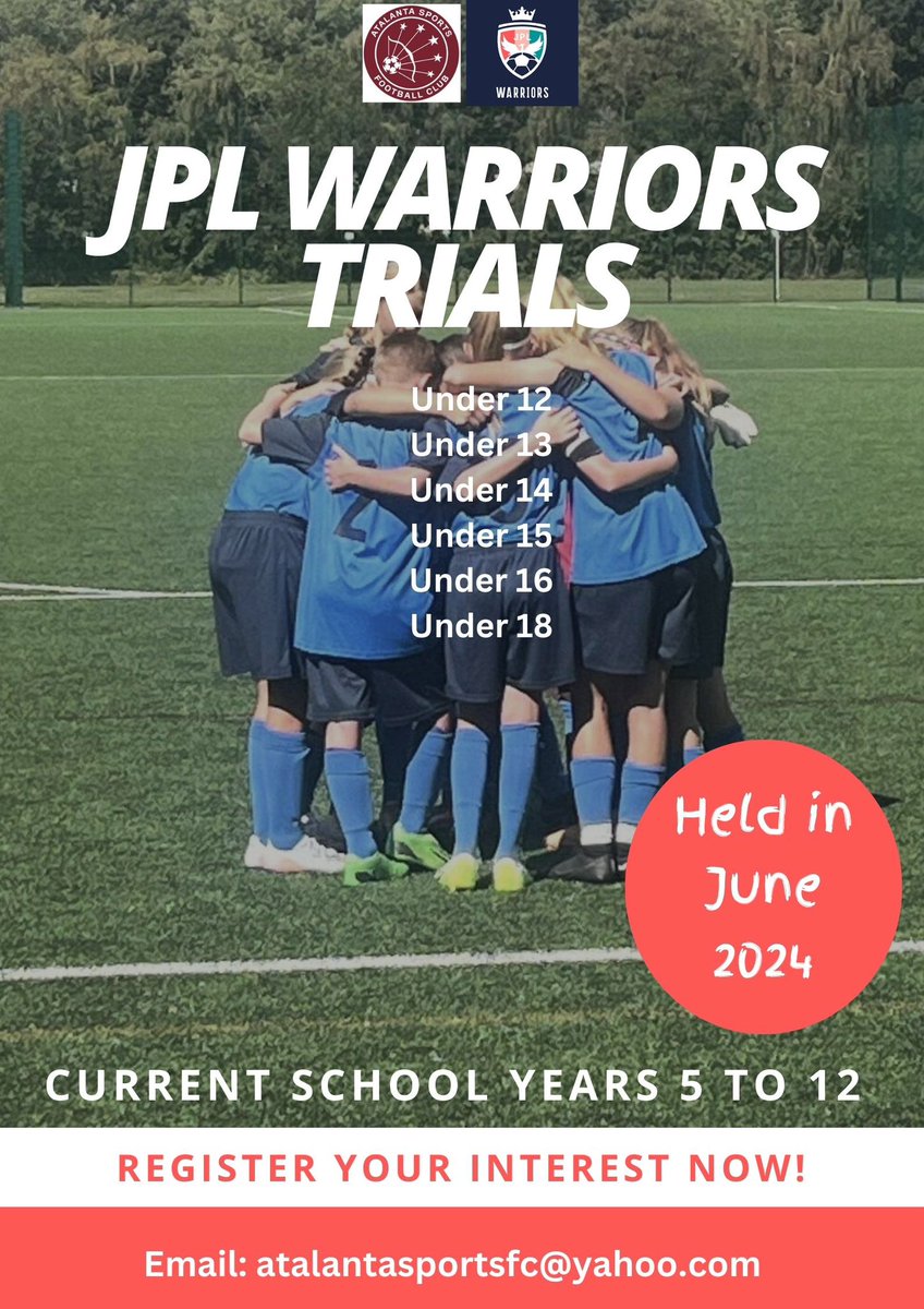 We are now taking registrations of interest for our 2024/25 Season Girls @JPL_WARRIORS trials to be held in June 2024. To register your interest please complete the form here: forms.gle/n4pX3gDimxZRfH…