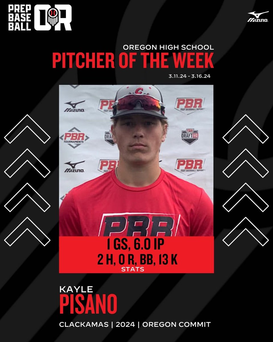 𝐏𝐈𝐓𝐂𝐇𝐄𝐑 𝐎𝐅 𝐓𝐇𝐄 𝐖𝐄𝐄𝐊

'24 LHP/1B Kayle Pisano (Clackamas/Oregon commit) takes home our first Pitcher of the Week honors after 6 dominant innings on the bump last week 

<a href="/kayle_pisano/">kayle pisano</a>

Profile 🔗 loom.ly/MuAANVI
