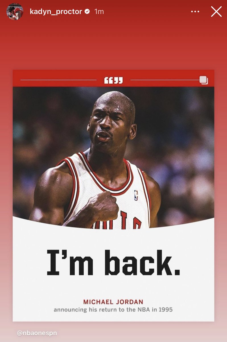 Hayesfawcett3's tweet image. Kadyn Proctor via his Instagram Story:

“I’m back.”

🐘

on3.com/db/kadyn-proct…