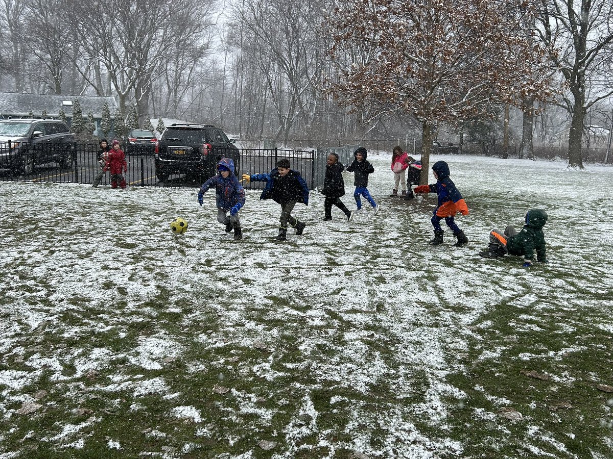 Snowflakes on the first day of Spring didn’t stop our students from having some recess fun!