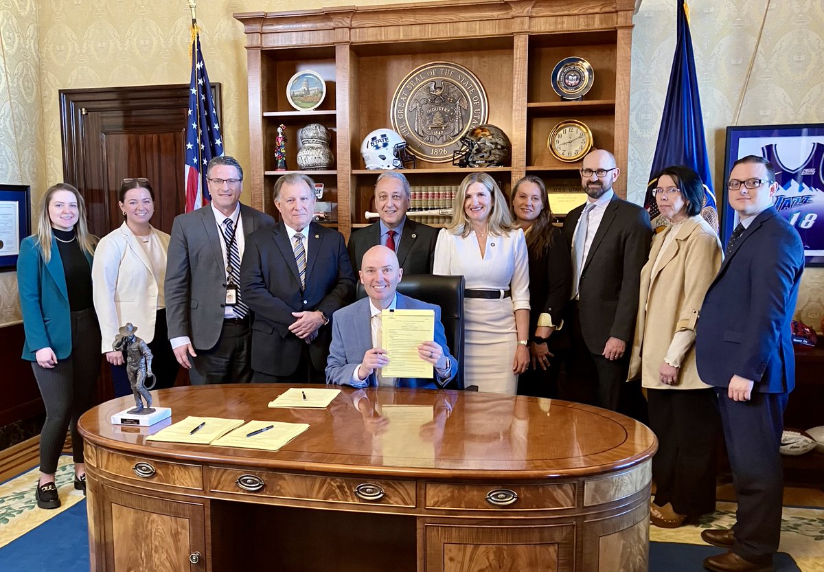 Great news! SB26, the Behavioral Health Licensing Amendments bill, was signed into law today by <a href="/GovCox/">Governor Cox</a>. Thanks to the collaboration of many, this landmark bill will help remove barriers to licensure, improving access to care for countless Utahs. <a href="/curtbramble/">Curtis S. Bramble</a> <a href="/cory_maloy/">Cory Maloy</a> #utpol