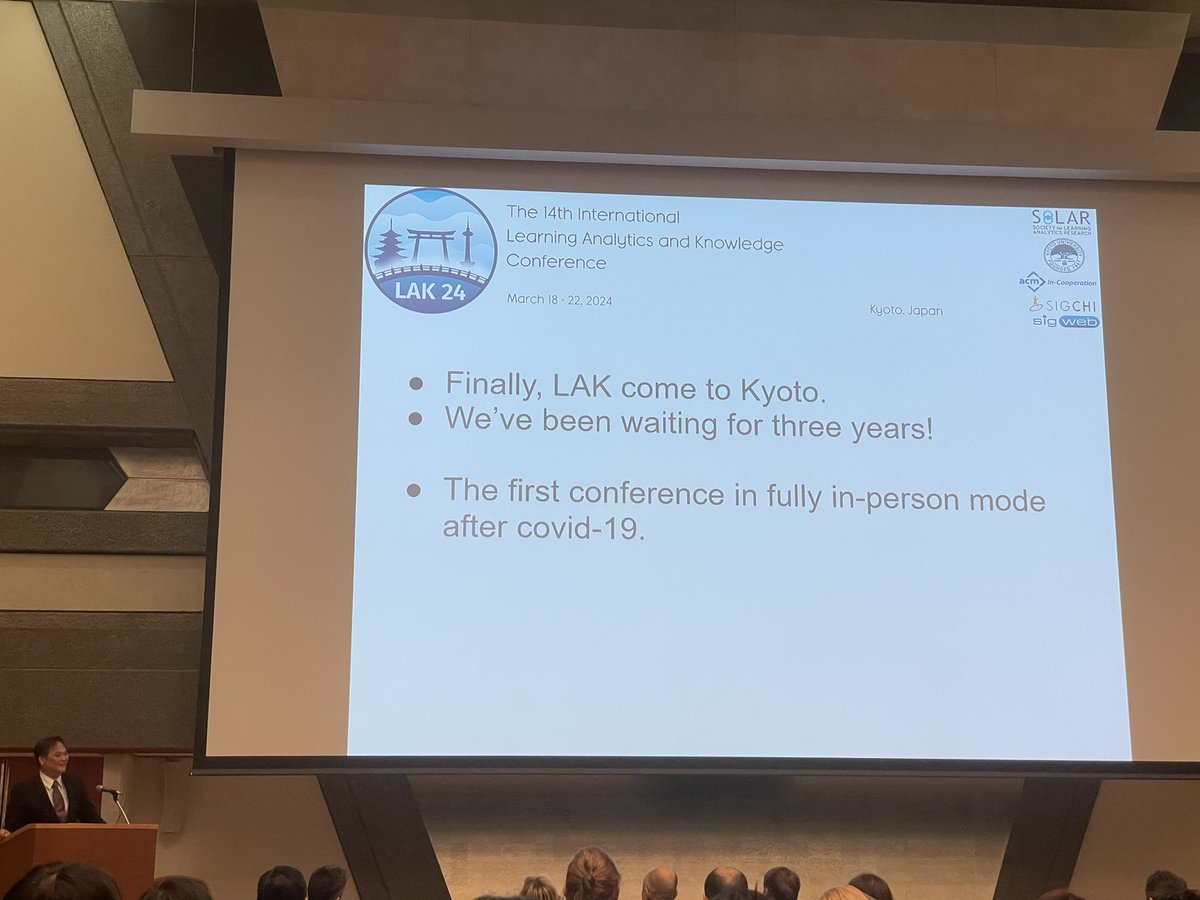 Day 1 opening of #LAK24 conference… first time in Asia, specifically Kyoto!