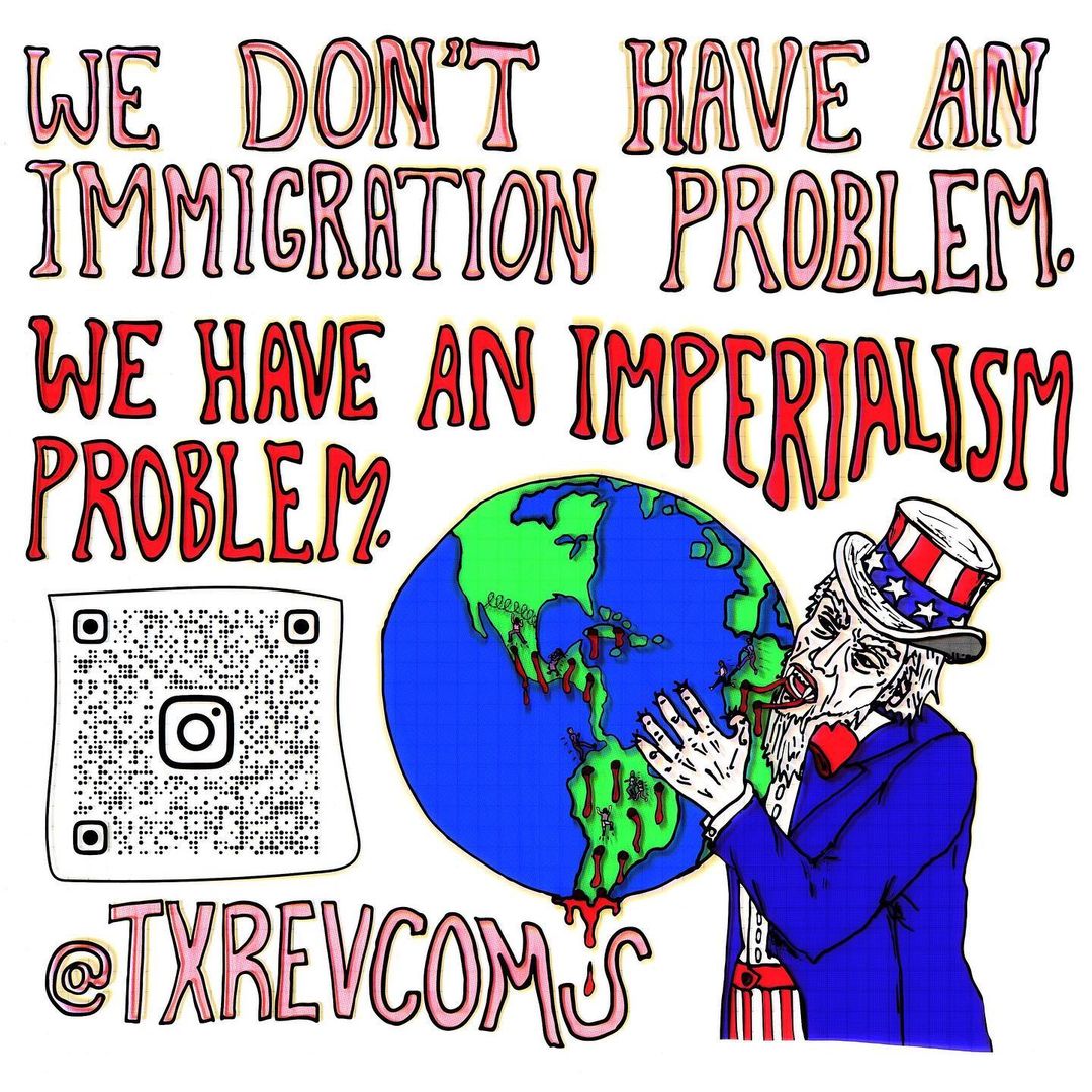 From the Texas Revcom Corps:
#SCOTUS just allowed #SB4, a straight up fascist #Texas law that would empower every Pig in the state to stop anyone they “suspect” of being an undocumented immigrant and detain them if they can’t show papers.

#NoHumanIsIllegal #revolutionnothingless