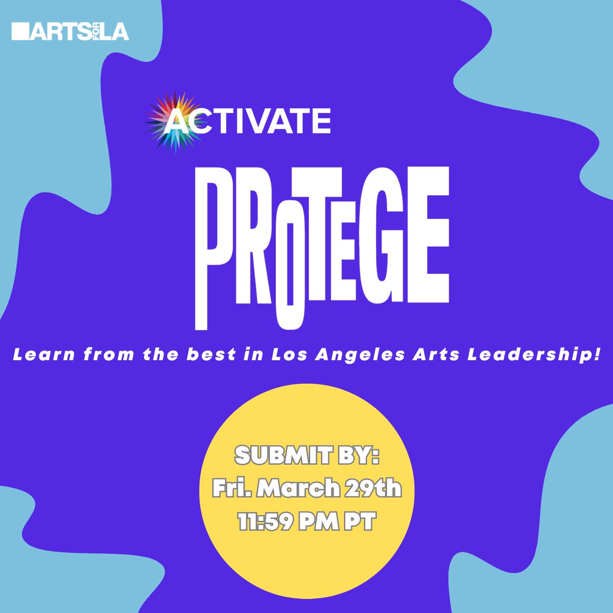 Did you apply yet ❓ . ACTIVATE Protege is a 7-month mentorship program that pairs up-and-coming arts leaders with industry professionals. . If you seek industry insight, a knowledgeable sounding board, and want to grow your network, apply now! ⌛ artsforla.org/activate/prote…