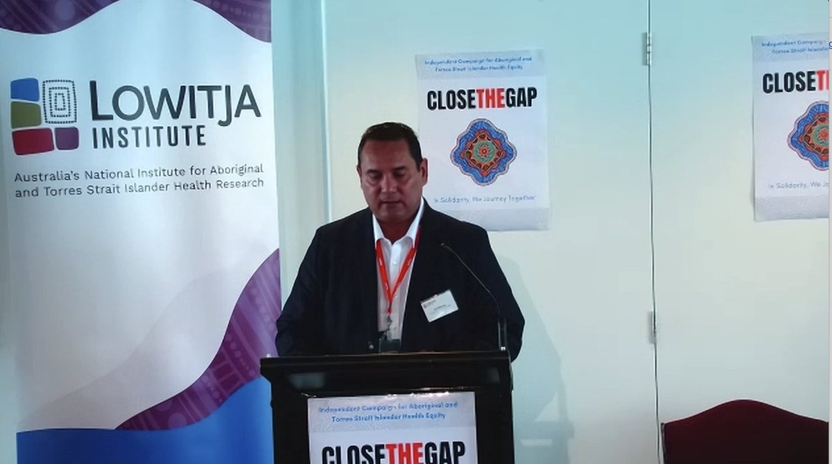 At #closethegapday2024 <a href="/briscoe_karl/">Karl Briscoe</a> says there is legitimate goodwill from govts, institutions, and Australians to progress equity but current systems lack the ability to holistically address the intersectional issues that Aboriginal and Torres Strait Islander people experience.