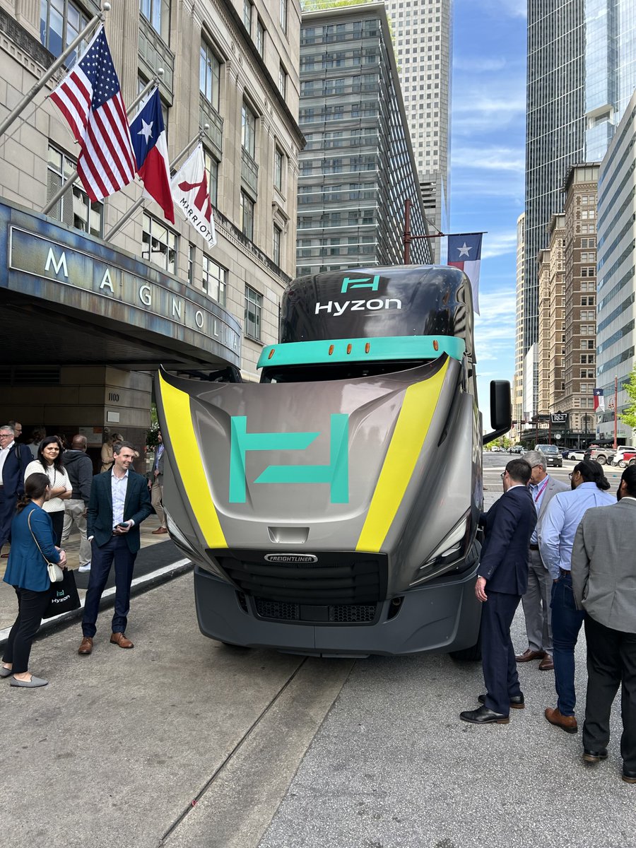 Hyzon's hydrogen fuel truck is wowing crowds at #CERAWeek in Houston, showcasing a sustainable future for transport. Silent and efficient, it's proof that clean energy can deliver performance without compromise. Follow us today as we transform heavy-duty industry with hydrogen!