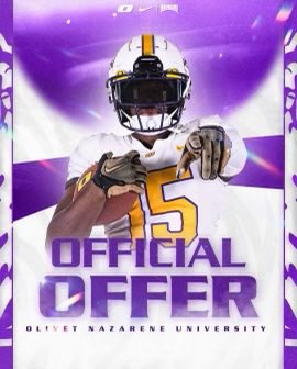Blessed to receive an offer from Olivet Nazarene University #agtg