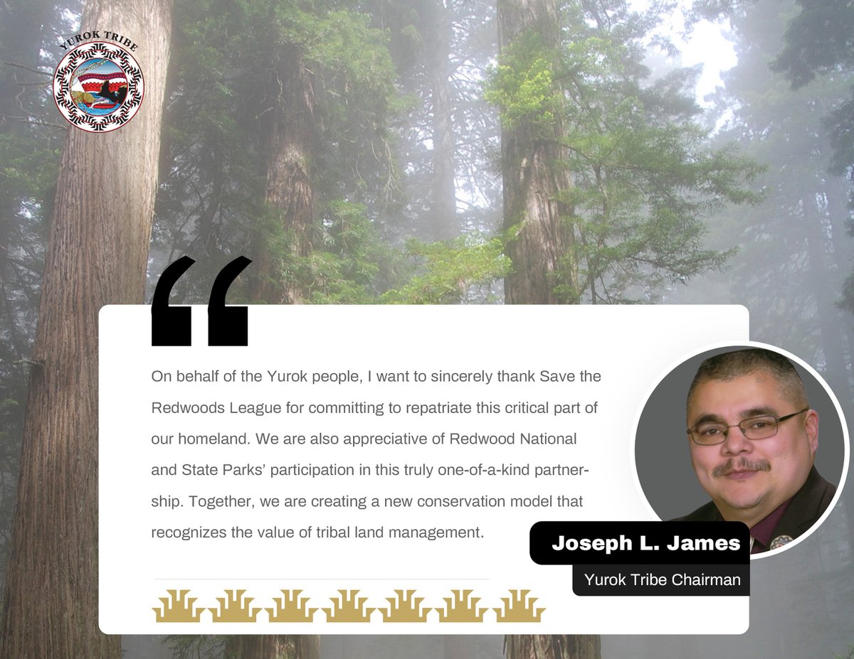 Yurok Tribe (@theyuroktribe) on Twitter photo Today, <a href="/savetheredwoods/">Save the Redwoods League</a>, Yurok Tribe, and <a href="/RedwoodNPS/">Redwood National and State Parks</a> signed an historic agreement committing to return tribal land back to the Yurok Tribe. For more info - yuroktribe.org/post/save-the-… Today, <a href="/savetheredwoods/">Save the Redwoods League</a>, Yurok Tribe, and <a href="/RedwoodNPS/">Redwood National and State Parks</a> signed an historic agreement committing to return tribal land back to the Yurok Tribe. For more info - yuroktribe.org/post/save-the-…