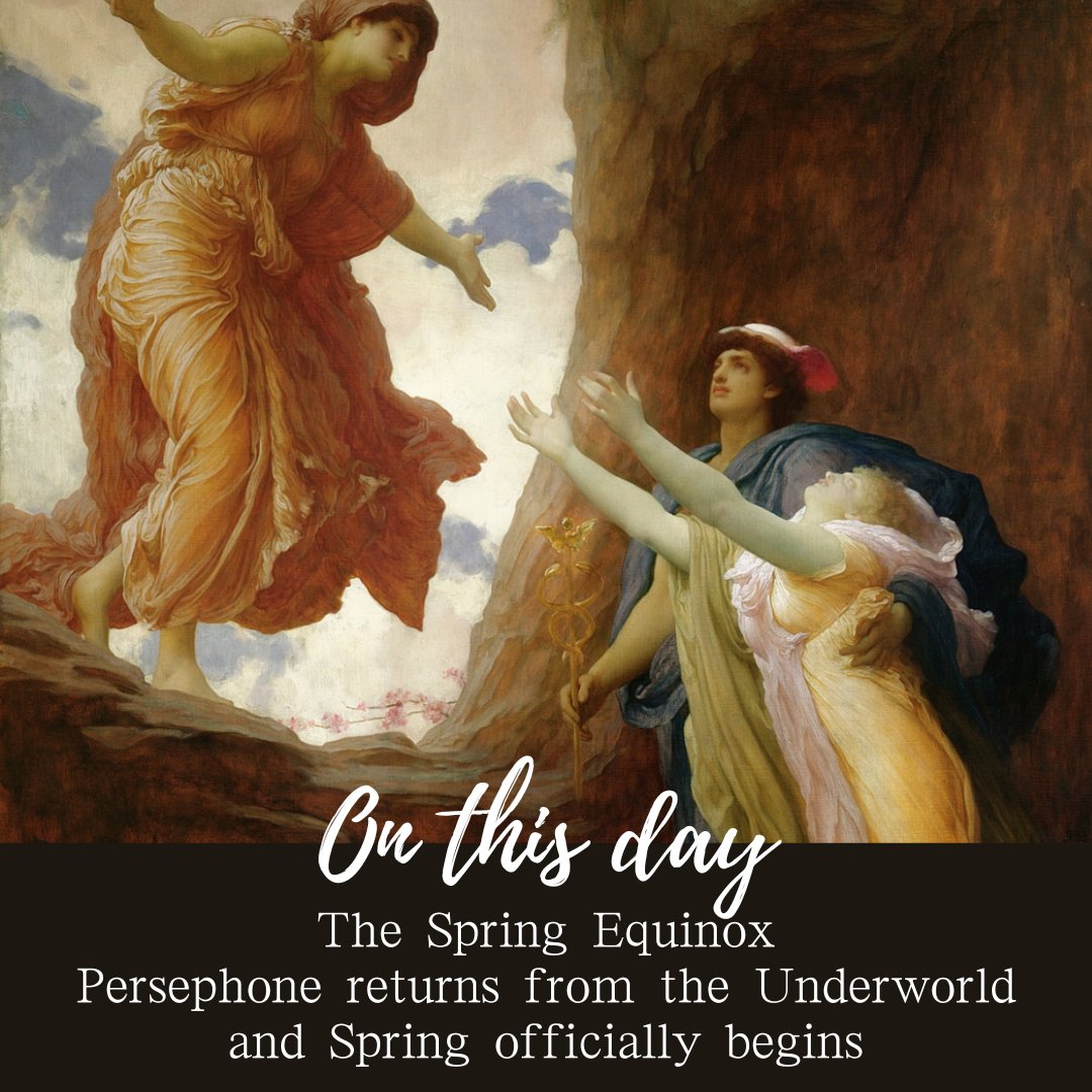 On this day every year celebrate the Spring Equinox - when the days and nights are equal in length. As the new season begins the days get longer than the nights. In Greek mythology today was when Persephone returned from the Underworld and Spring began. Happy Spring!